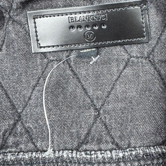 NWOT Blank NYC Quilted Acid Wash Faded Black Button Front Chore Coat Jacket M - Picture 13 of 14